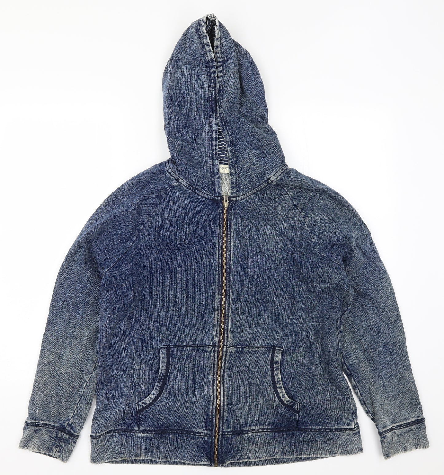 Matalan Womens Blue  Denim Full Zip Hoodie Size 16