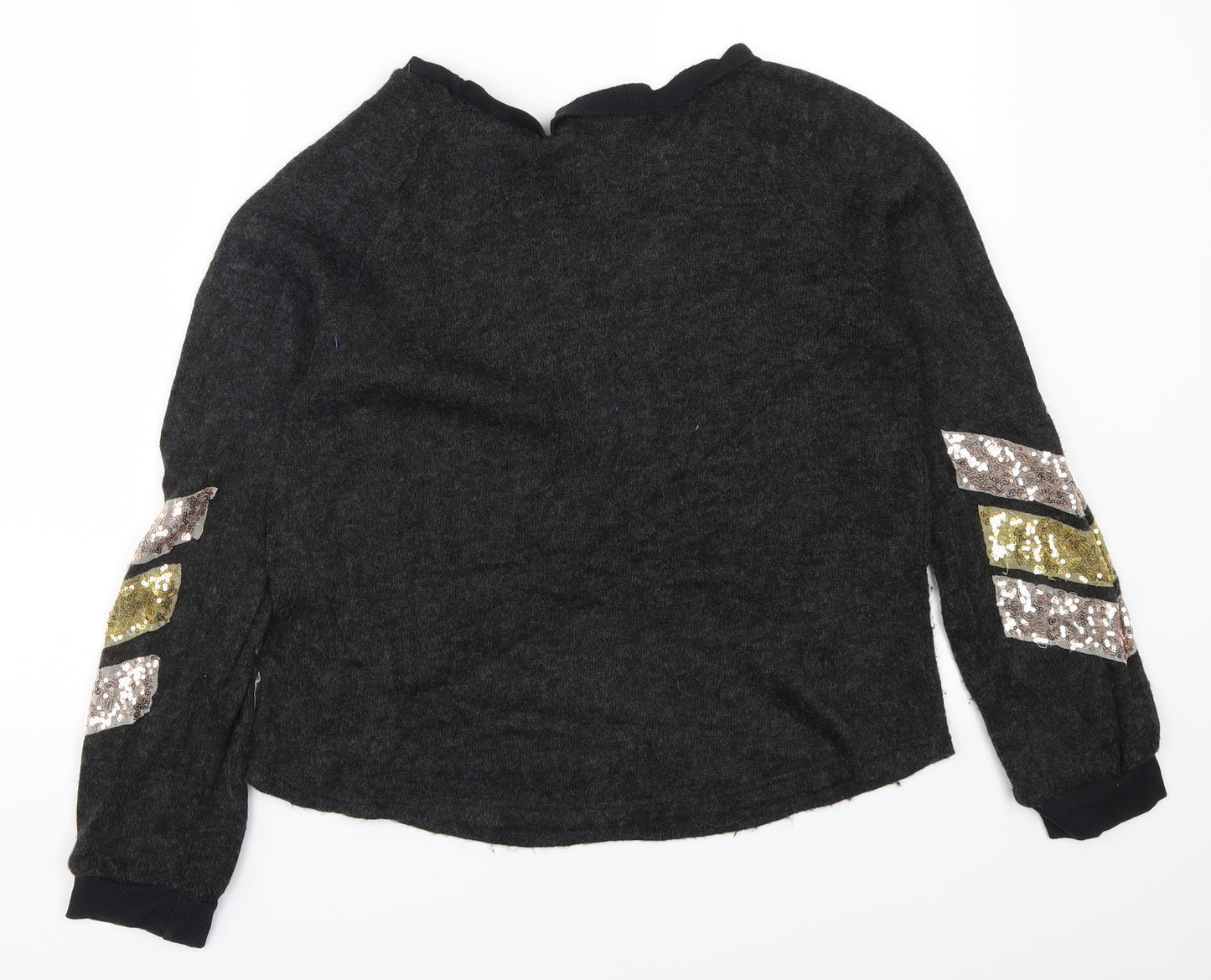 Preworn Womens Grey  Knit Pullover Jumper Size L  - Pink and Yellow