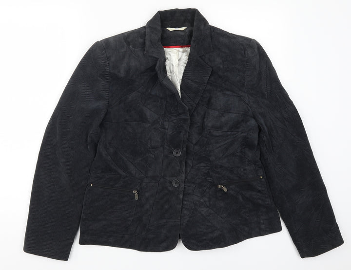 Klass Womens Grey Corduroy Jacket Suit Jacket Size 14