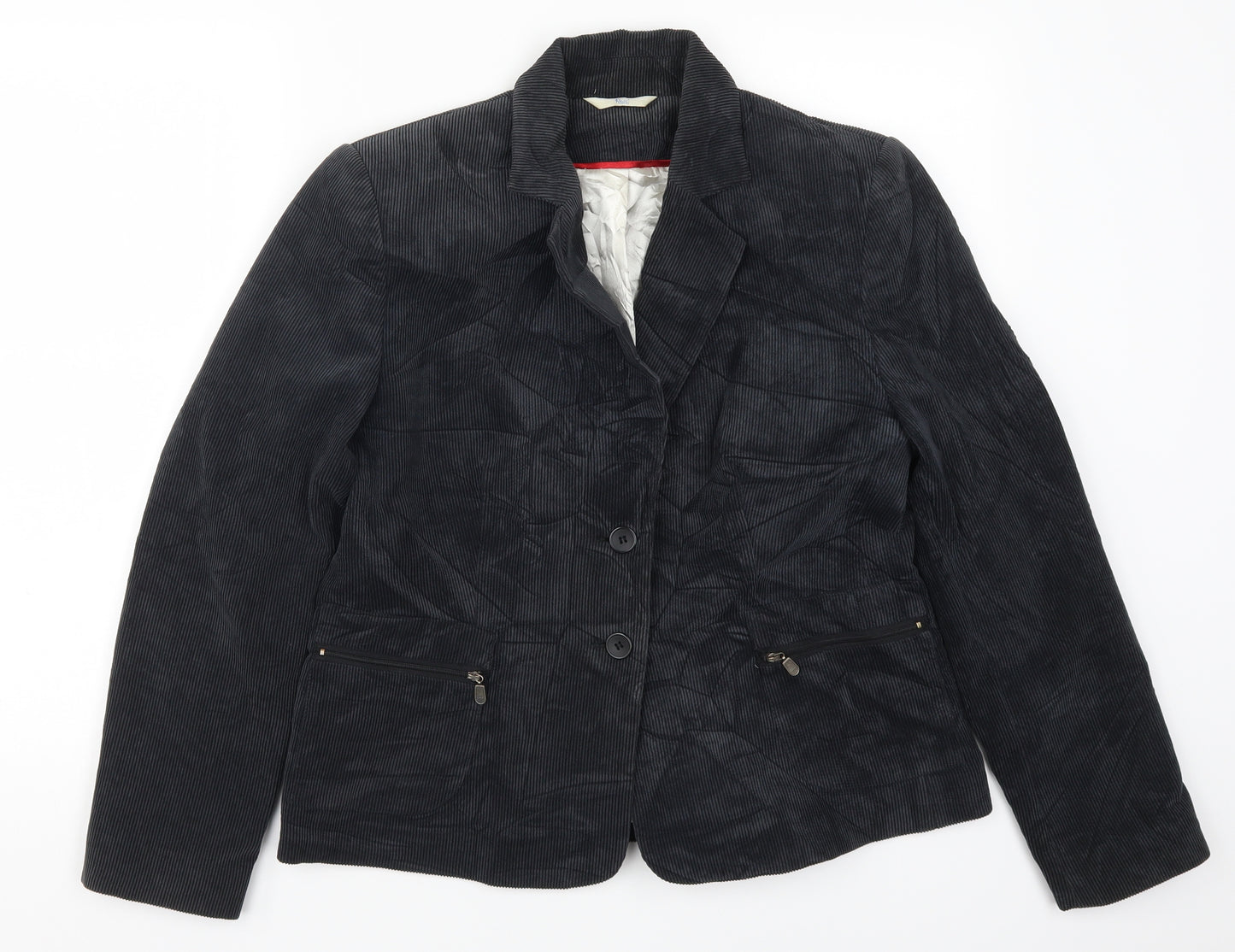 Klass Womens Grey  Corduroy Jacket Suit Jacket Size 14