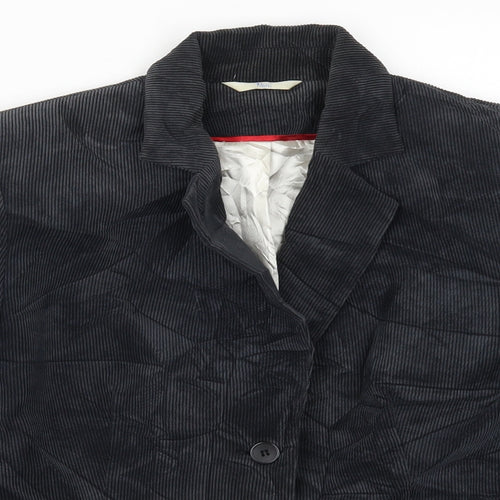 Klass Womens Grey  Corduroy Jacket Suit Jacket Size 14