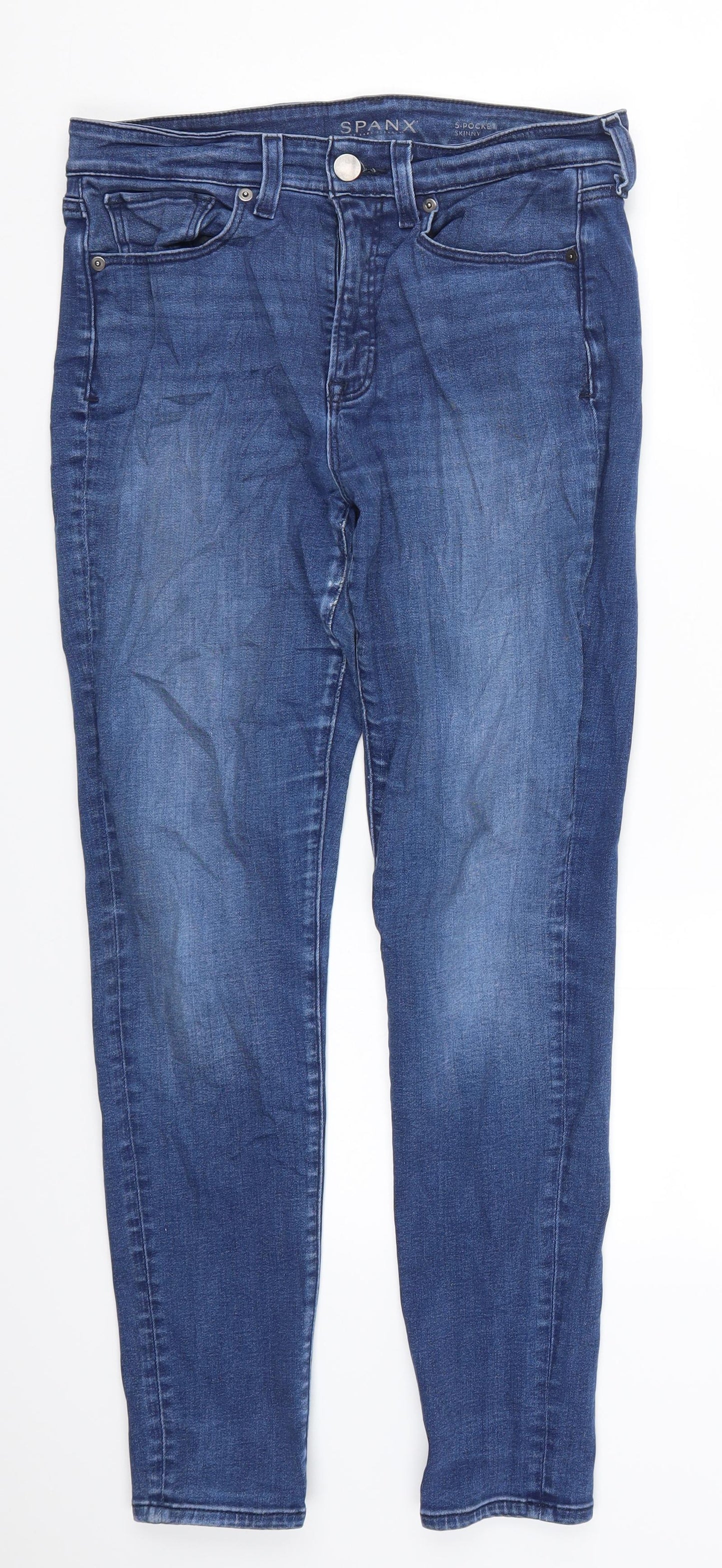 Spanx Womens Blue  Denim Skinny Jeans Size 32 in L28 in