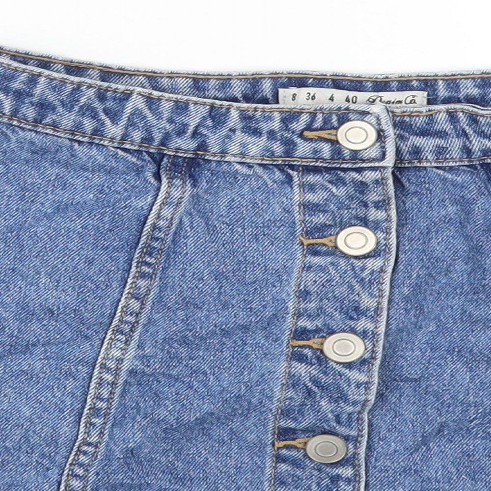 Denim Co Womens Blue  Denim A-Line Skirt Size 8
