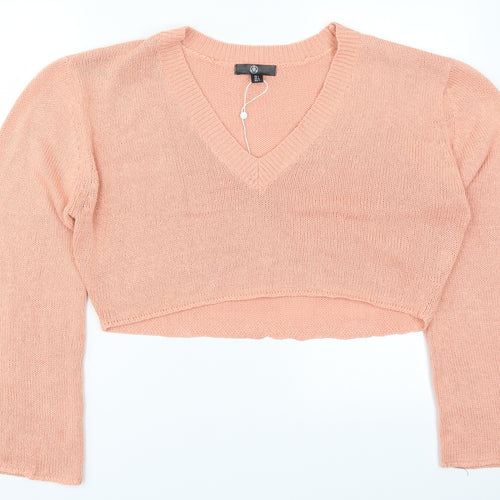Missguided Womens Pink  Knit Pullover Jumper Size L