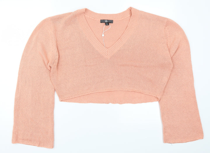 Missguided Womens Pink Knit Pullover Jumper Size L