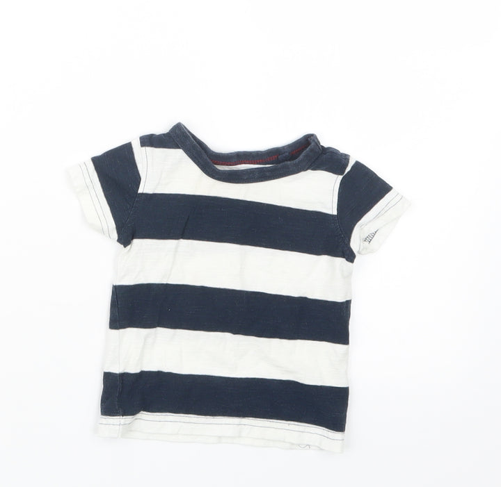 NEXT Boys Blue Striped  Basic T-Shirt Size 3-6 Months
