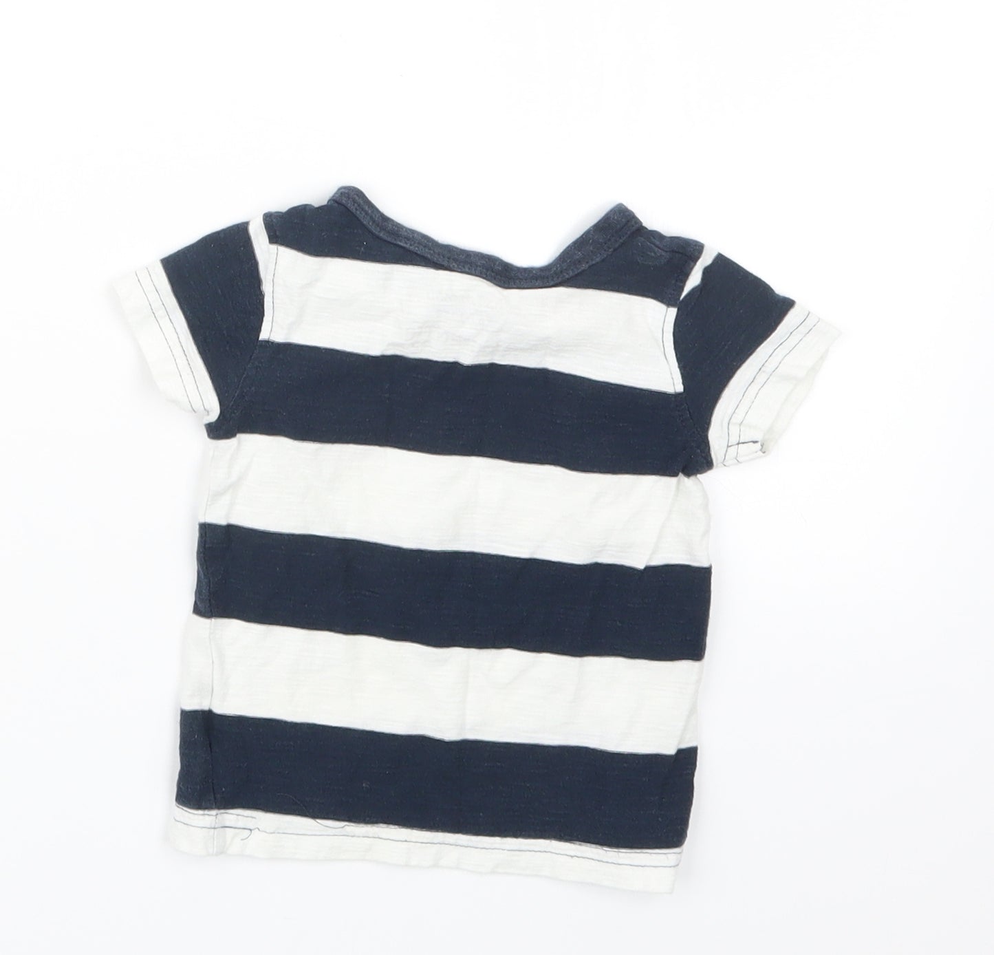NEXT Boys Blue Striped  Basic T-Shirt Size 3-6 Months