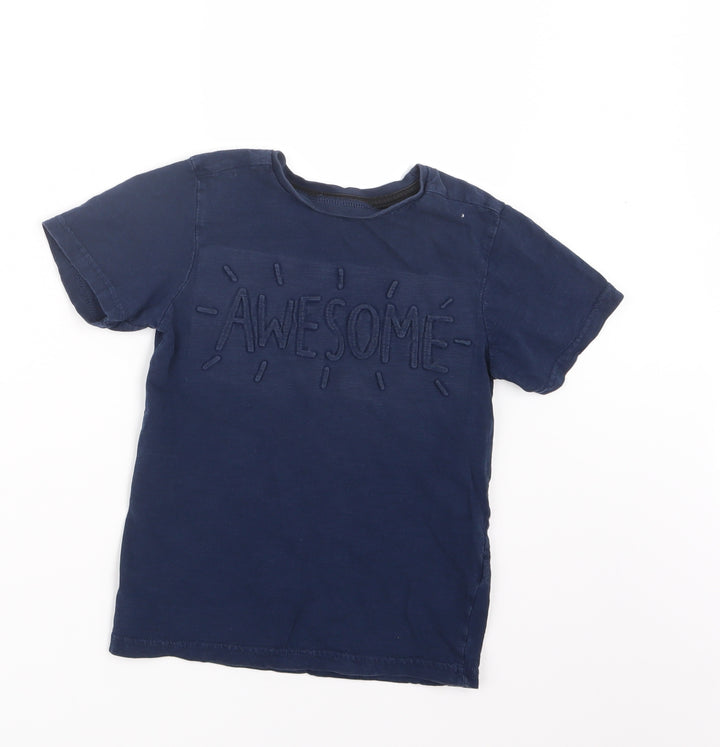 George Boys Blue   Basic T-Shirt Size 5-6 Years