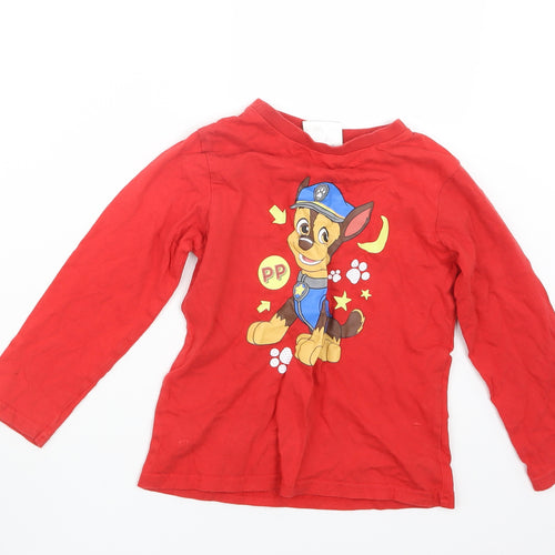Paw Petrol Boys Red Geometric   Pyjama Top Size 5-6 Years  - Paw Patrol