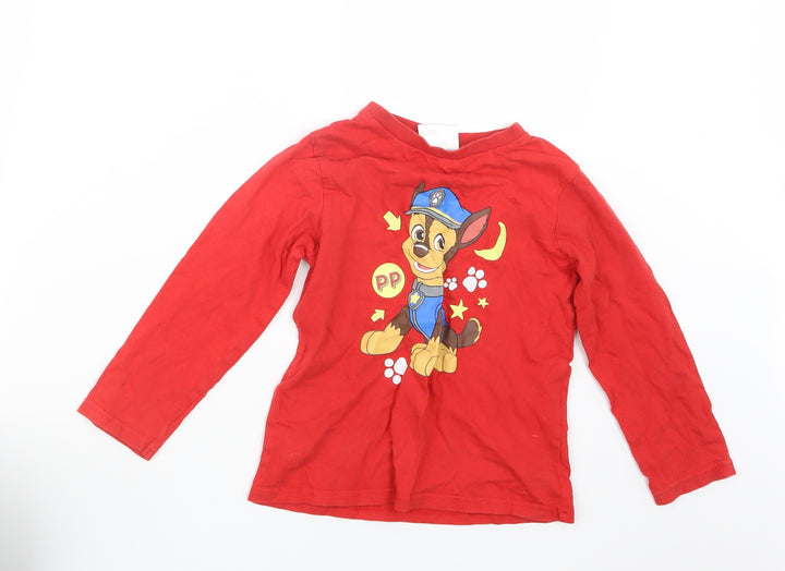 Paw Petrol Boys Red Geometric   Pyjama Top Size 5-6 Years  - Paw Patrol