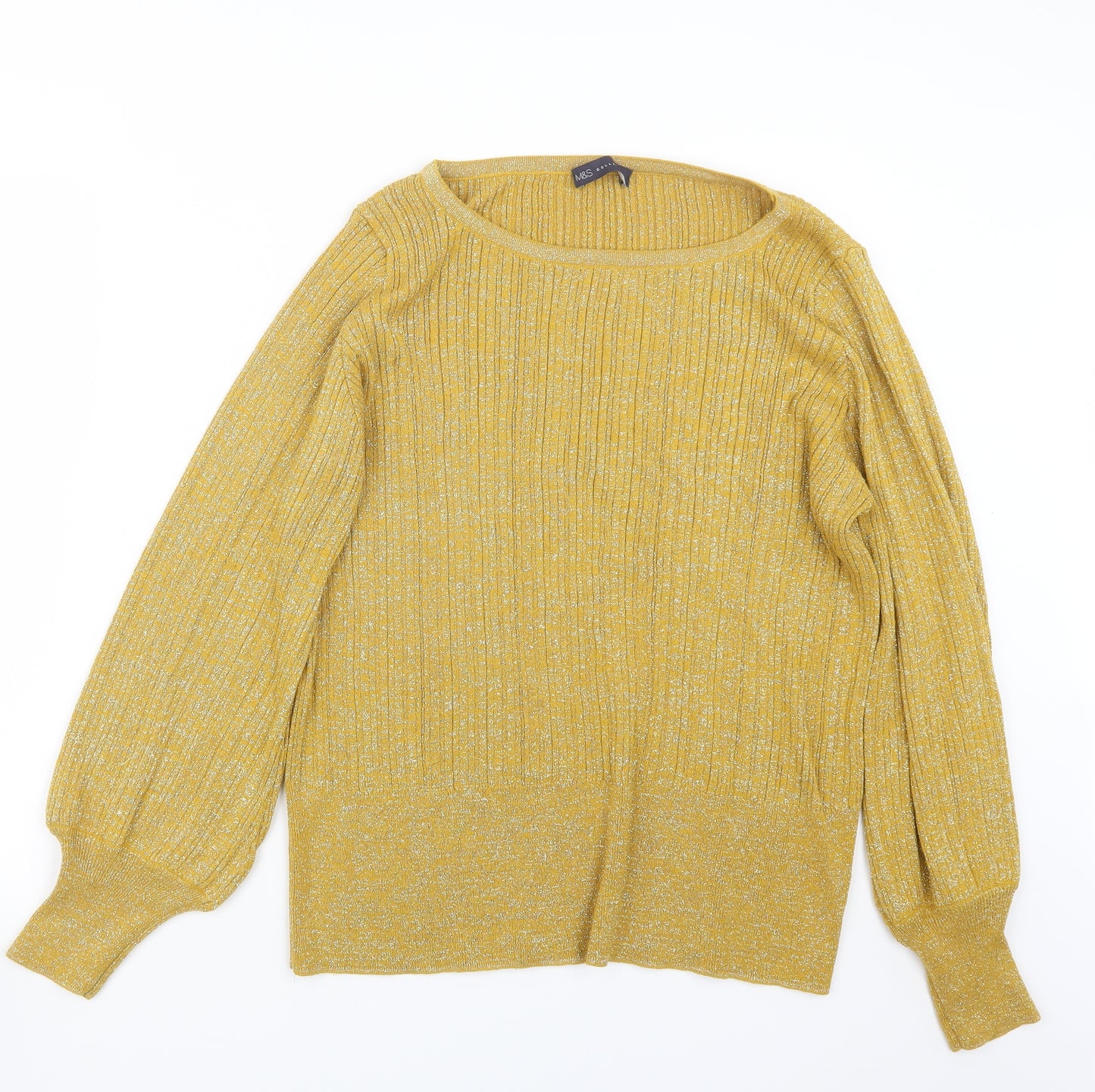 Marks and Spencer Womens Yellow   Pullover Jumper Size XL