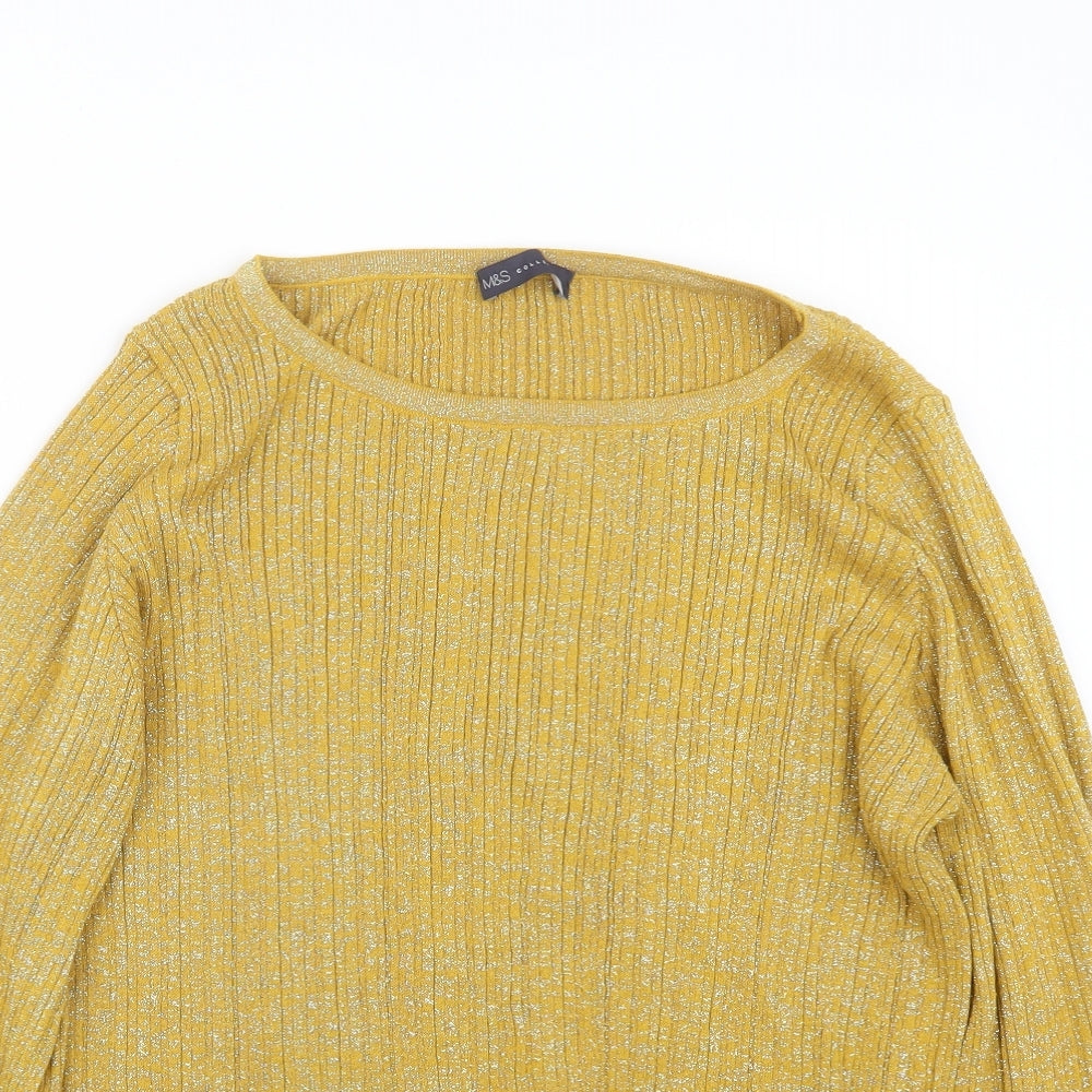 Marks and Spencer Womens Yellow   Pullover Jumper Size XL