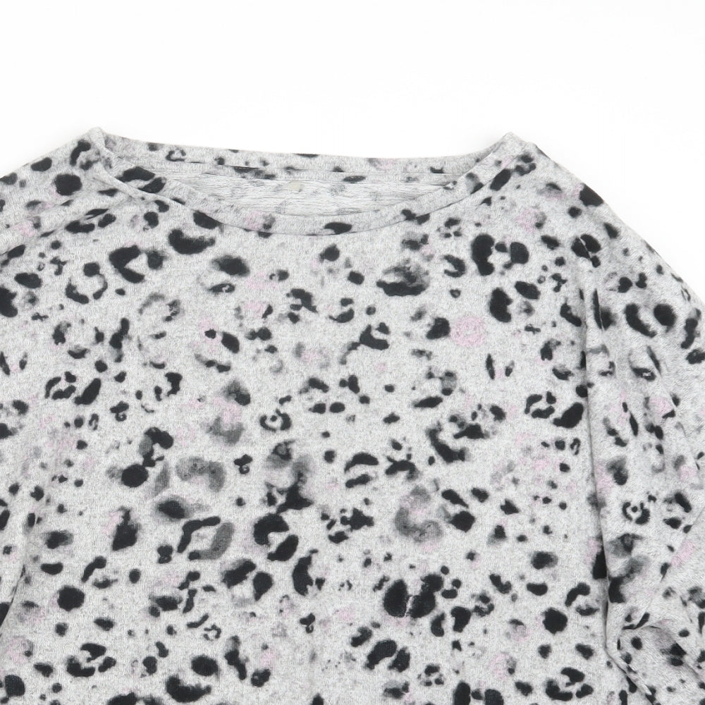 George Womens Grey Animal Print  Pullover Jumper Size 20