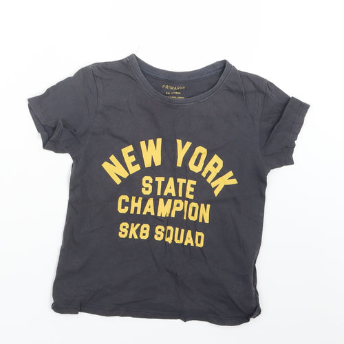 Primark Boys Grey   Basic T-Shirt Size 5-6 Years