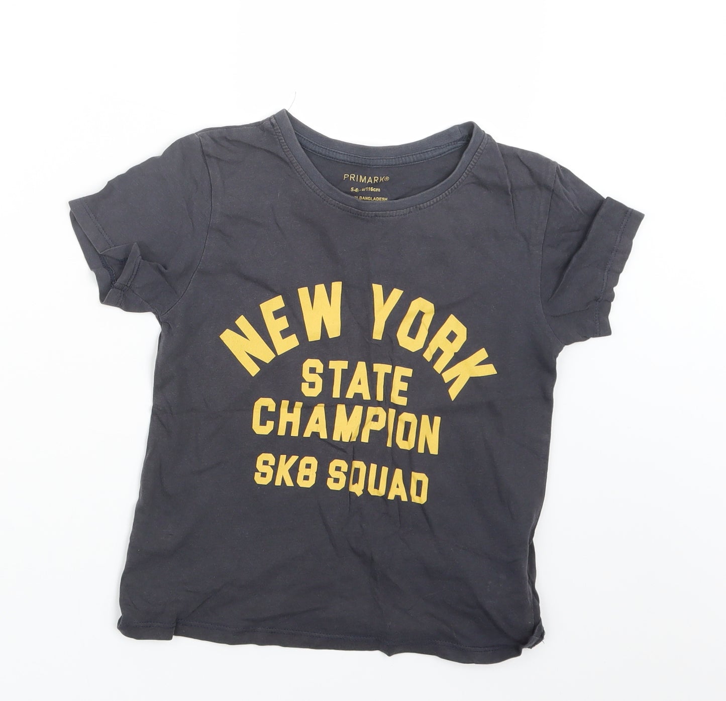 Primark Boys Grey   Basic T-Shirt Size 5-6 Years