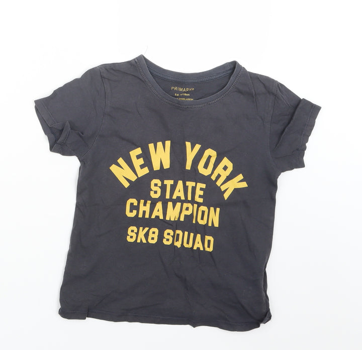 Primark Boys Grey   Basic T-Shirt Size 5-6 Years