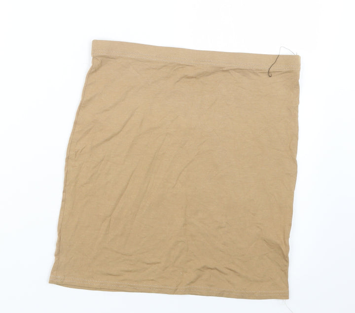 PRETTYLITTLETHING Womens Beige Straight & Pencil Skirt Size 10
