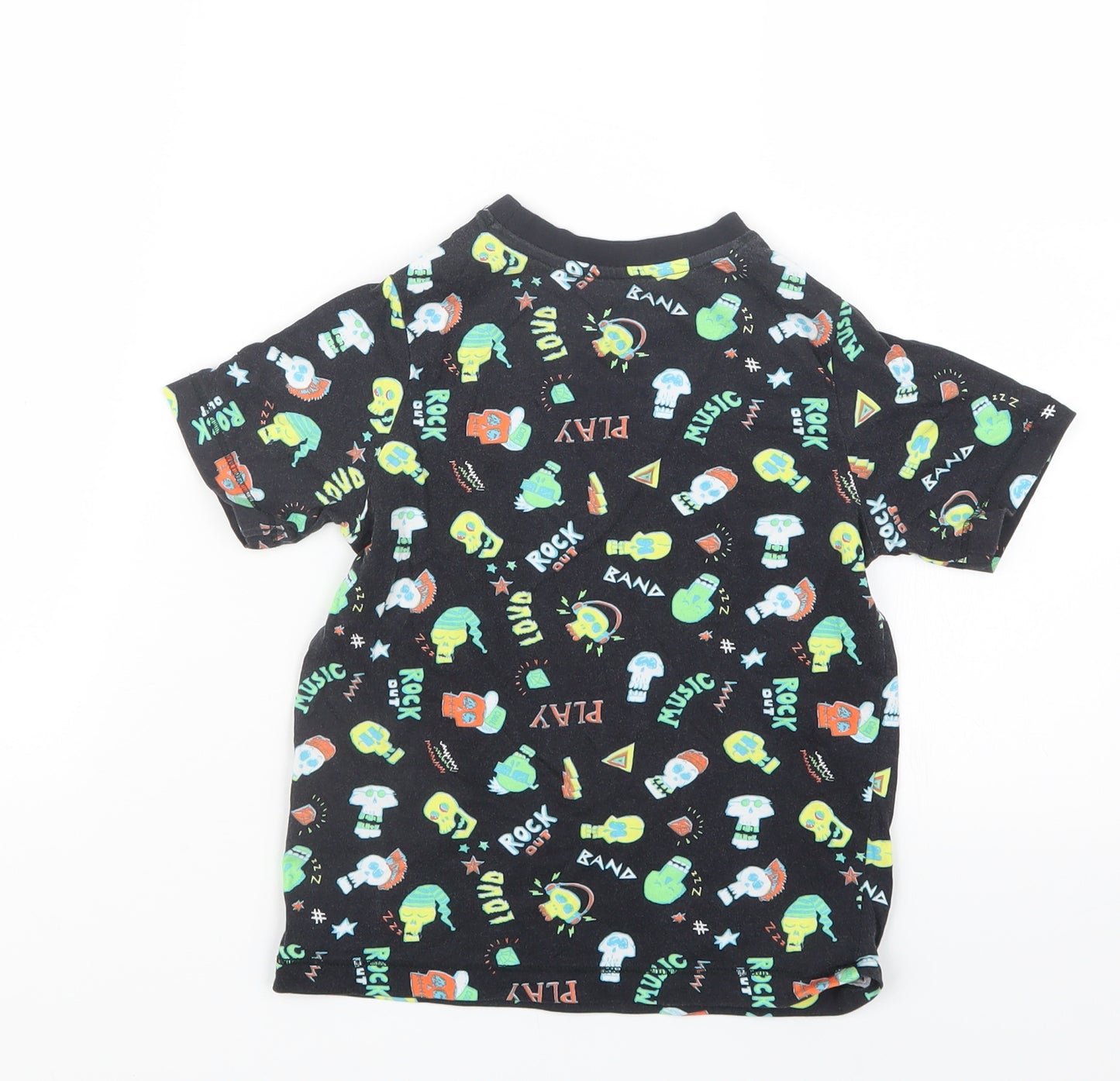 TU Boys Black Geometric  Basic T-Shirt Size 4-5 Years