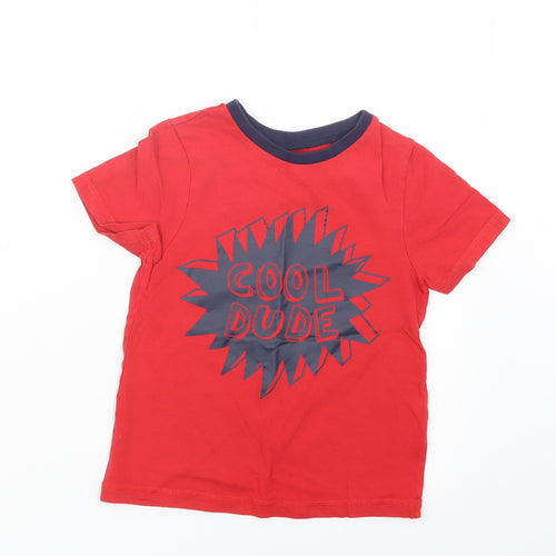 George Boys Red   Basic T-Shirt Size 5-6 Years