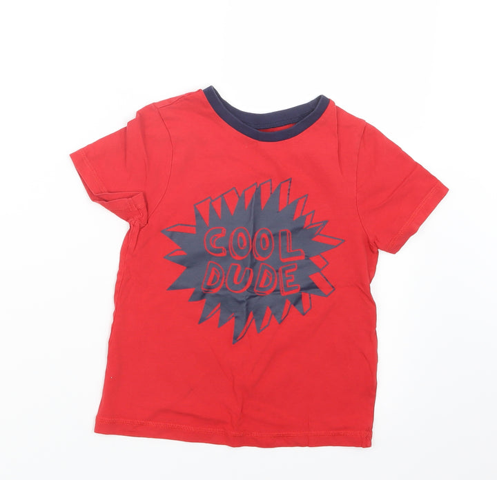 George Boys Red   Basic T-Shirt Size 5-6 Years