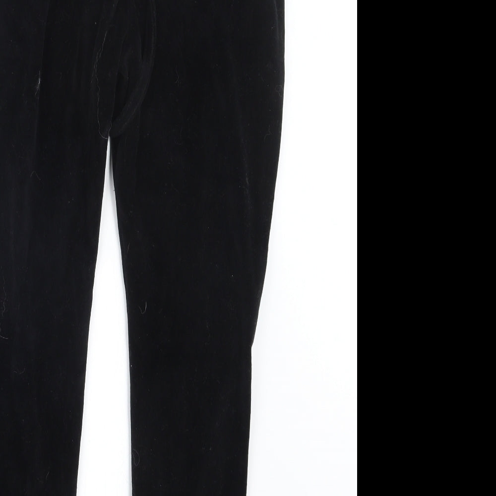 Boohoo Womens Black  Velvet Trousers  Size M L25 in