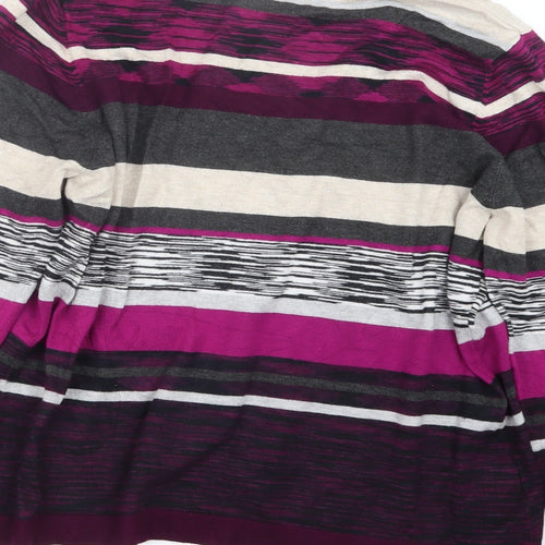 CC Womens Purple Striped Knit Pullover Jumper Size XL