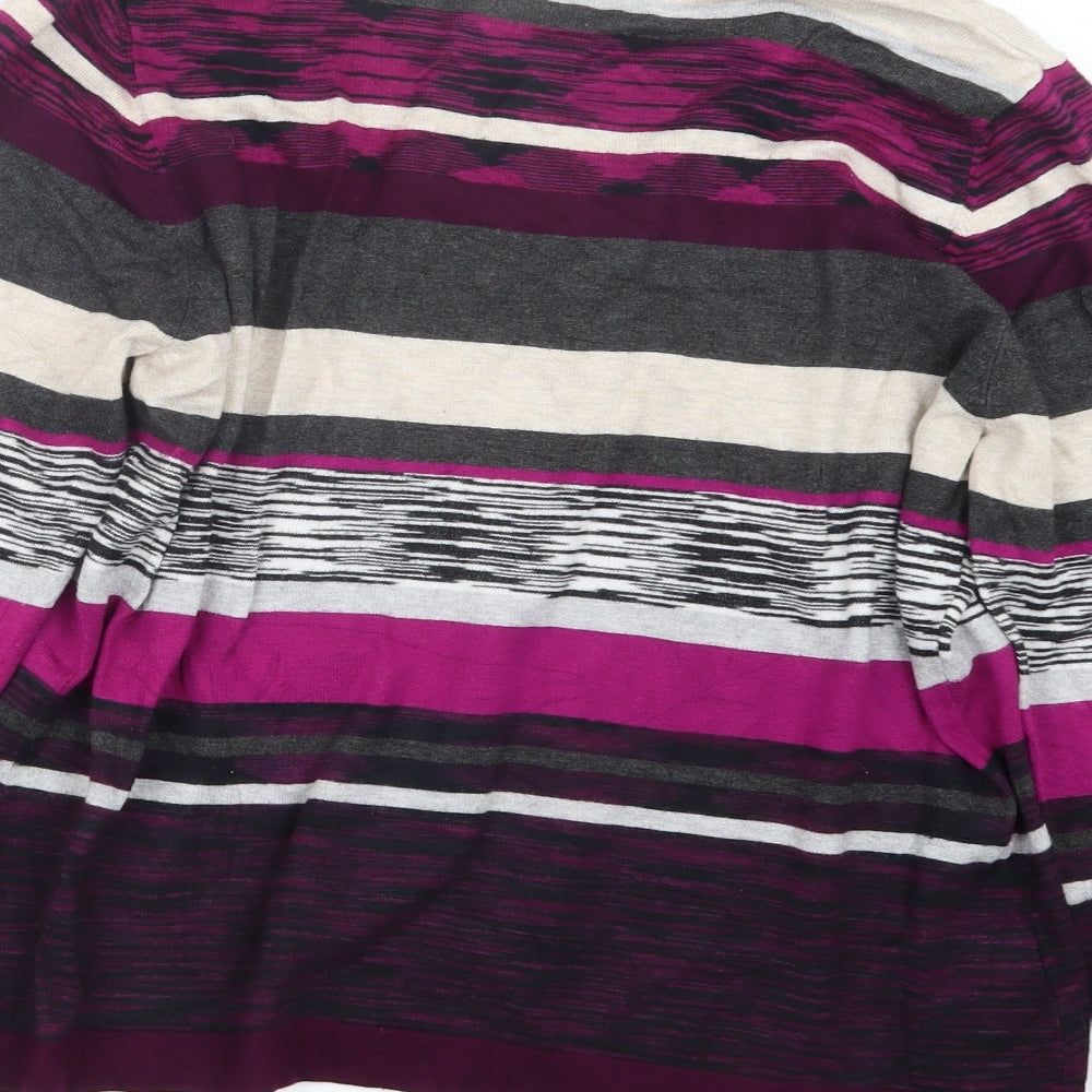 CC Womens Purple Striped Knit Pullover Jumper Size XL