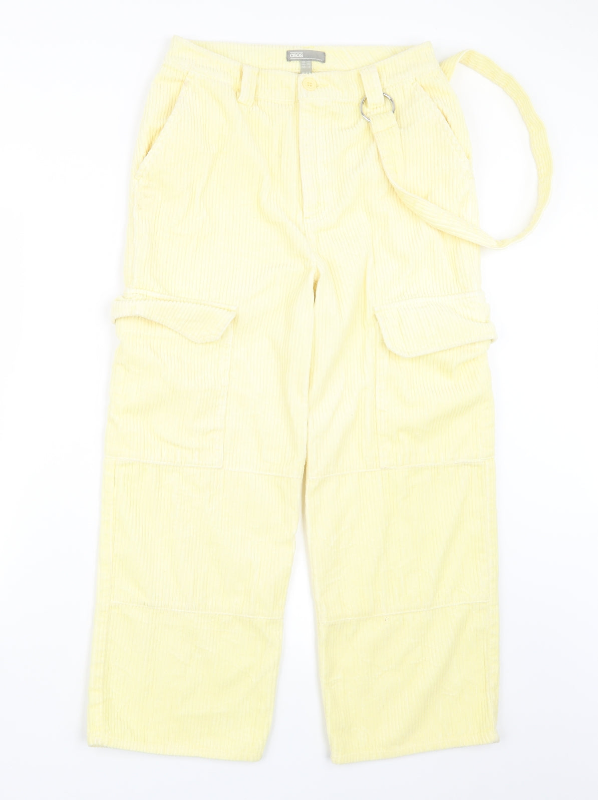 ASOS Womens Yellow  Velvet Trousers  Size 10 L25 in