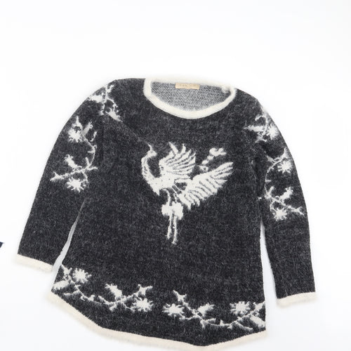 LIN H.H Womens Black  Knit Pullover Jumper Size S