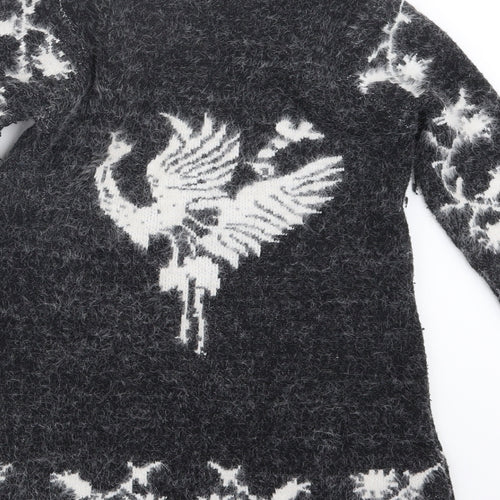 LIN H.H Womens Black  Knit Pullover Jumper Size S