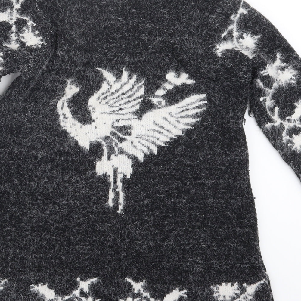 LIN H.H Womens Black  Knit Pullover Jumper Size S