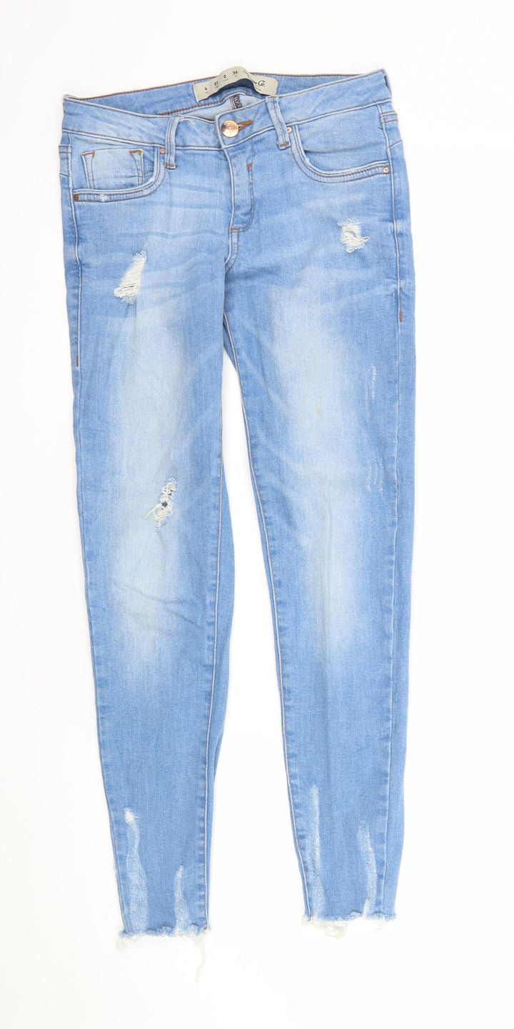 DenimCo Womens Blue  Denim Skinny Jeans Size 4 L26 in