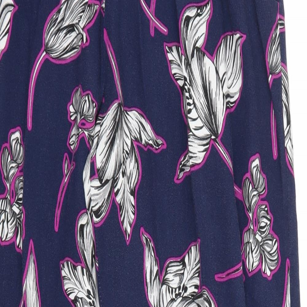 Dorothy Perkins Womens Blue Floral Jersey Jogger Trousers Size 12 L25 in