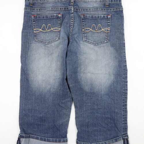 E-vie Womens Blue  Denim Wide-Leg Jeans Size 14  - 3/4 leg
