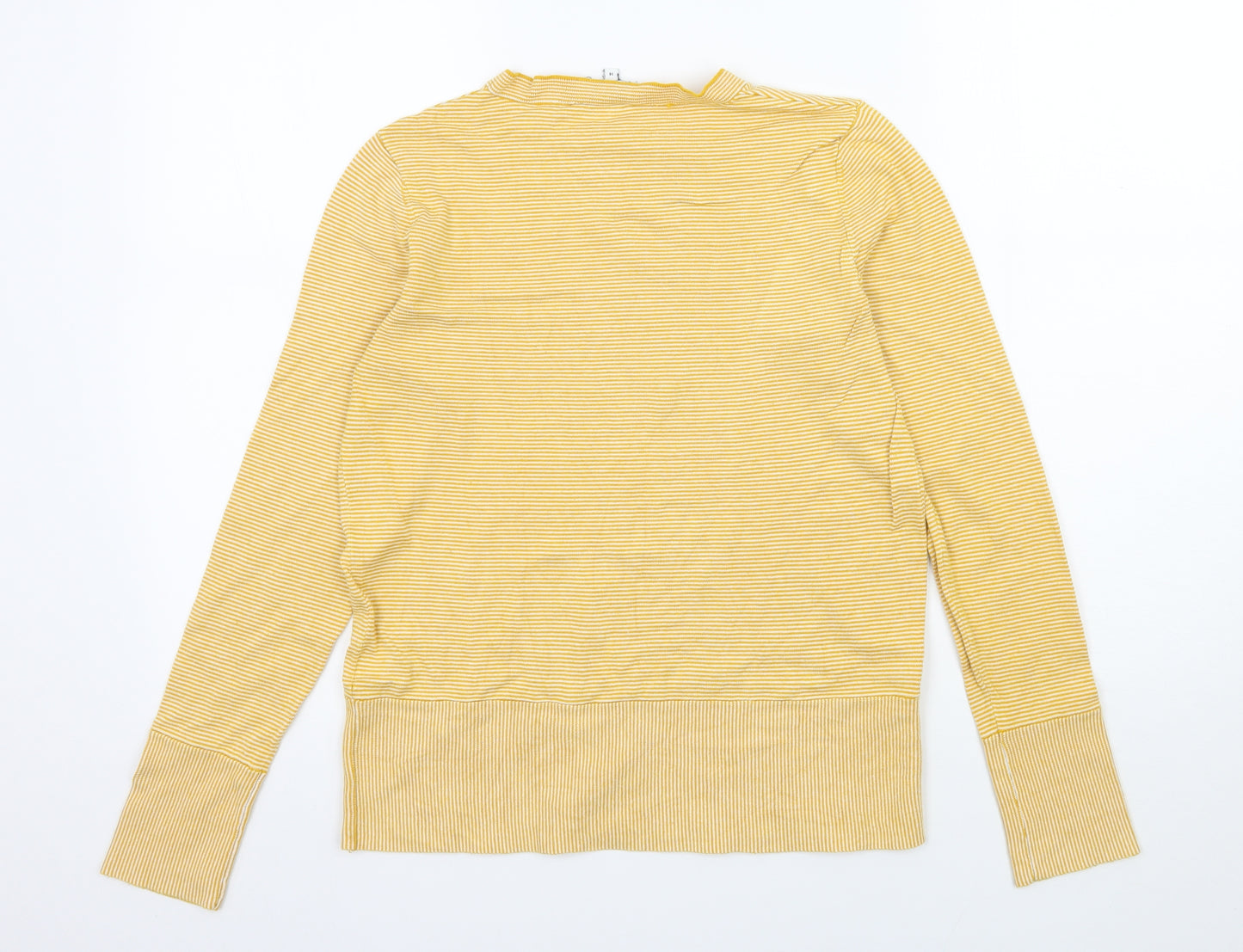 Warehouse Womens Yellow Striped Jersey Basic T-Shirt Size 14