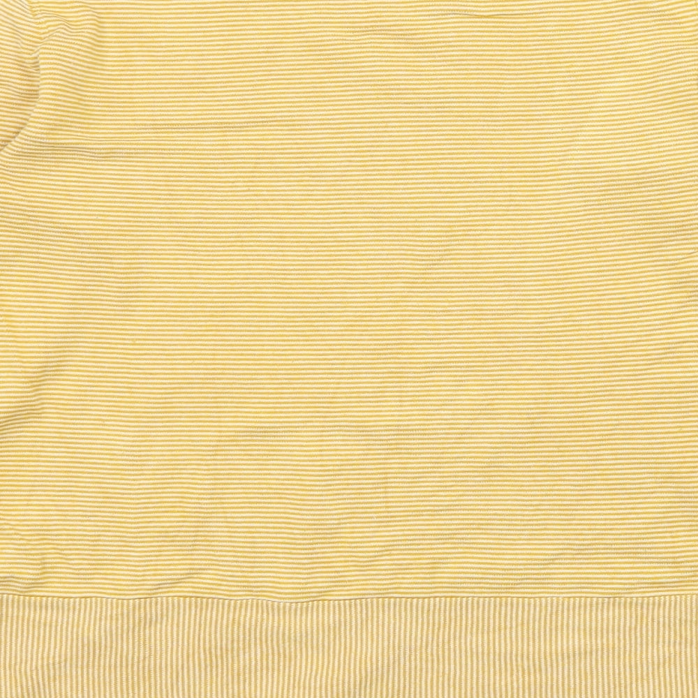 Warehouse Womens Yellow Striped Jersey Basic T-Shirt Size 14