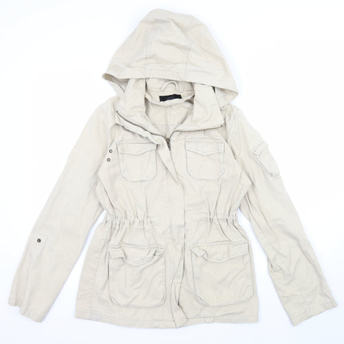 H&M Womens Beige   Jacket Coat Size 6  - Zip away hood