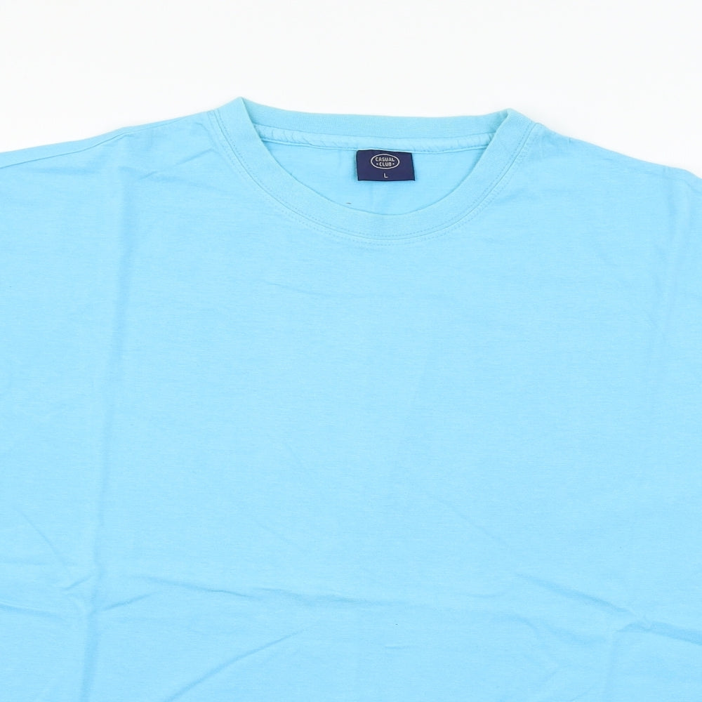 Casual Club Mens Blue  Jersey  T-Shirt Size L