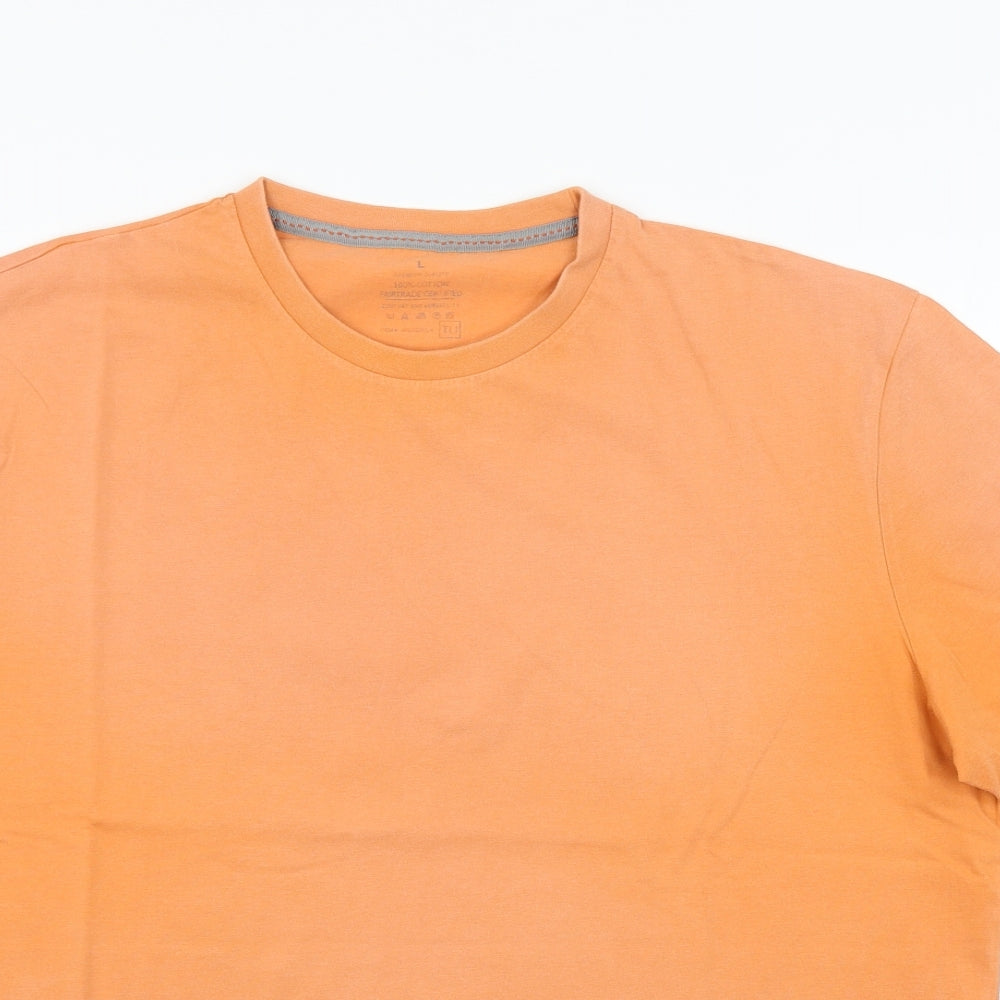 TU Mens Orange  Jersey  T-Shirt Size L