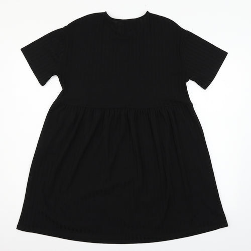 Pull&Bear Womens Black  Jersey Skater Dress  Size L
