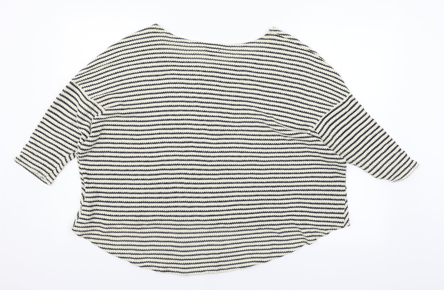 River Island Womens Blue Striped Knit Pullover Jumper Size 14