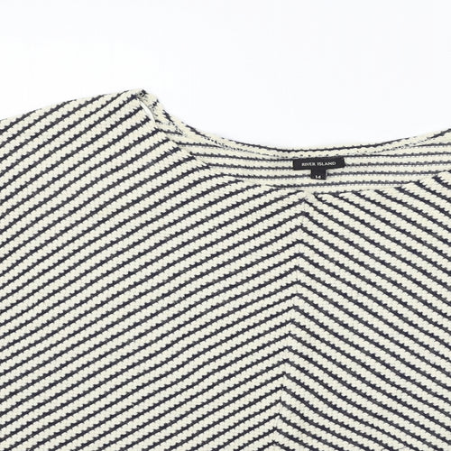 River Island Womens Blue Striped Knit Pullover Jumper Size 14