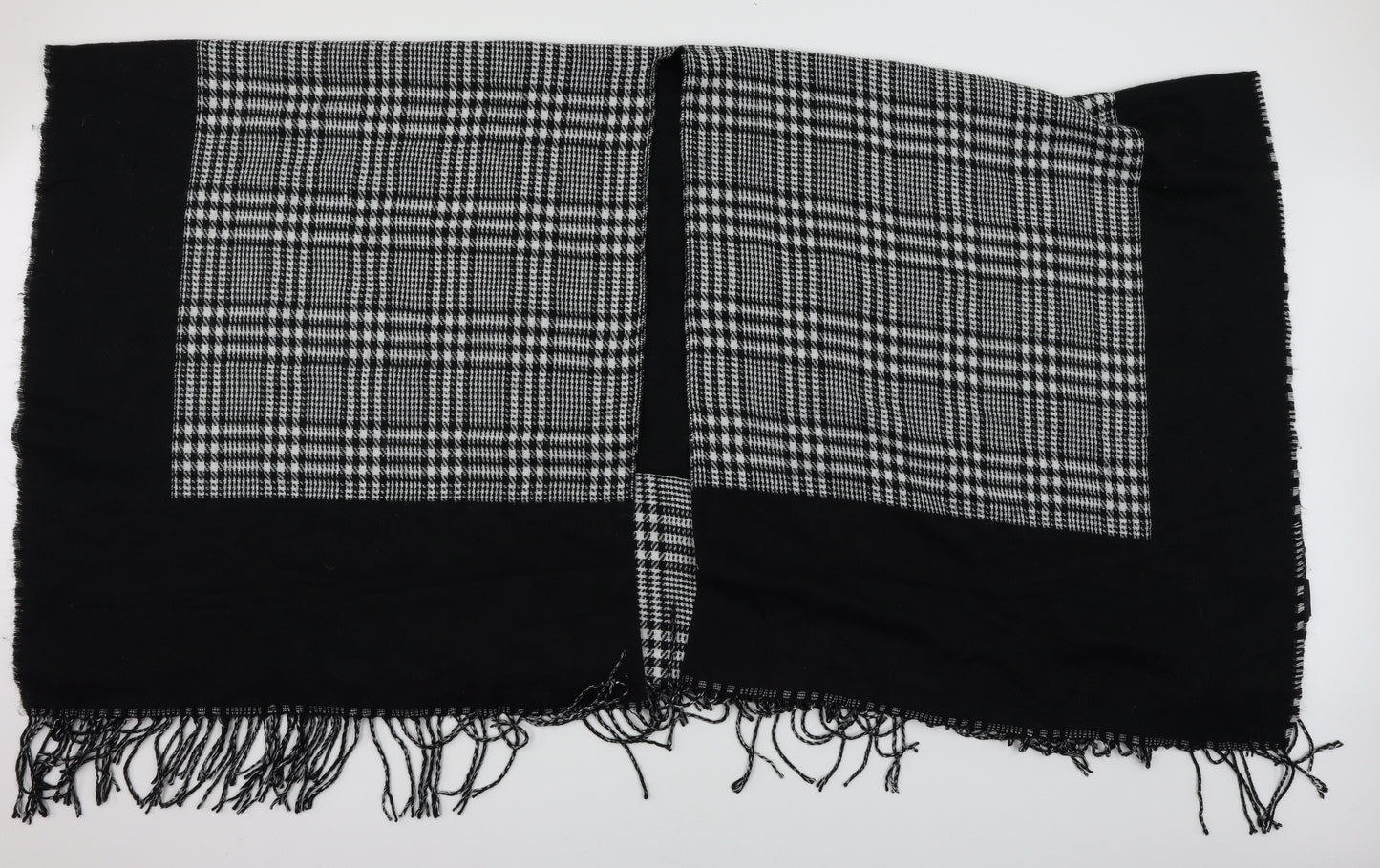 Lipsy Womens Black Houndstooth Knit  Shawl/Wrap