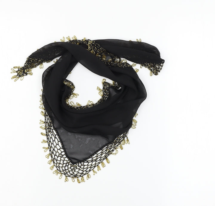 Preworn Womens Black  Chiffon  Shawl/Wrap