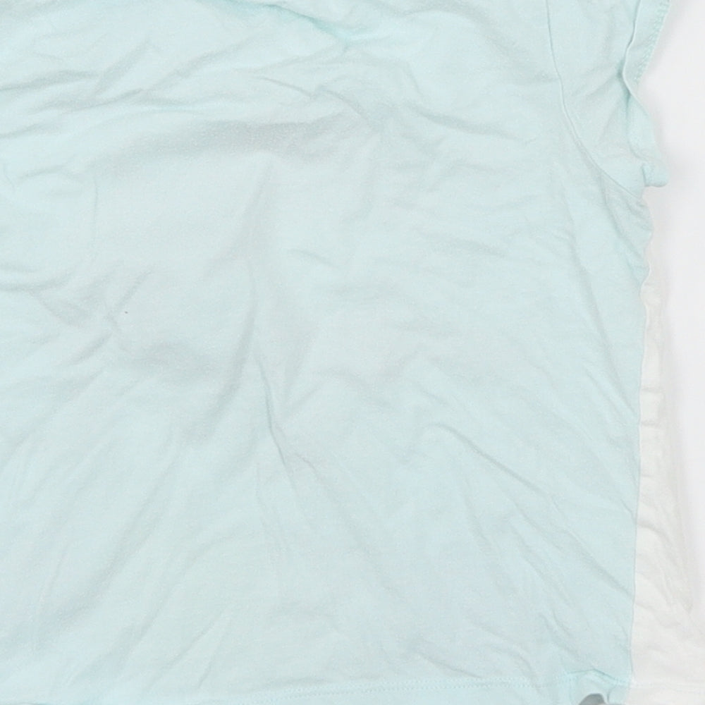George Girls White Geometric Jersey Top Pyjama Top Size 3-4 Years  - Little Mermaid