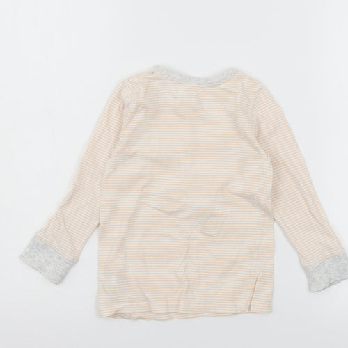 Mothercare Girls Pink Striped Jersey Top Pyjama Top Size 3-4 Years  - Reindeer