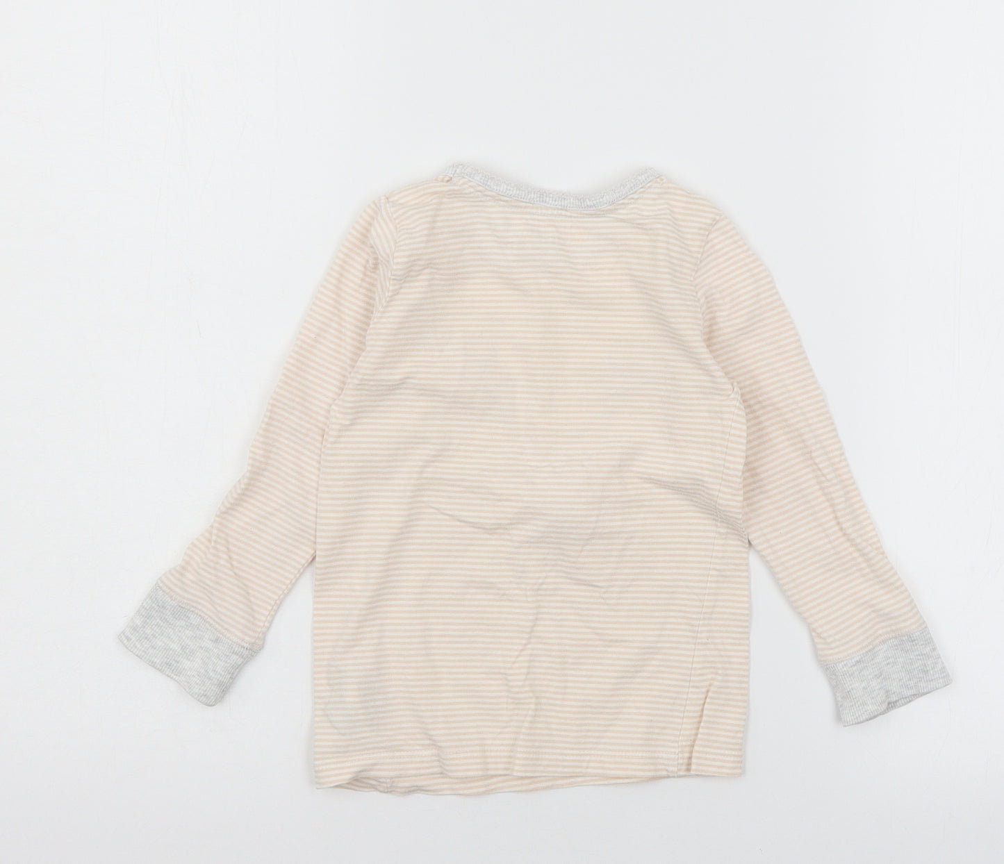 Mothercare Girls Pink Striped Jersey Top Pyjama Top Size 3-4 Years  - Reindeer