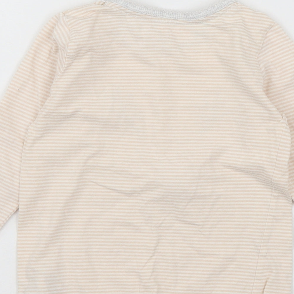 Mothercare Girls Pink Striped Jersey Top Pyjama Top Size 3-4 Years  - Reindeer