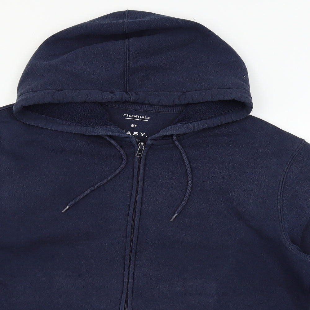 Easy Womens Blue  Jersey Full Zip Hoodie Size L