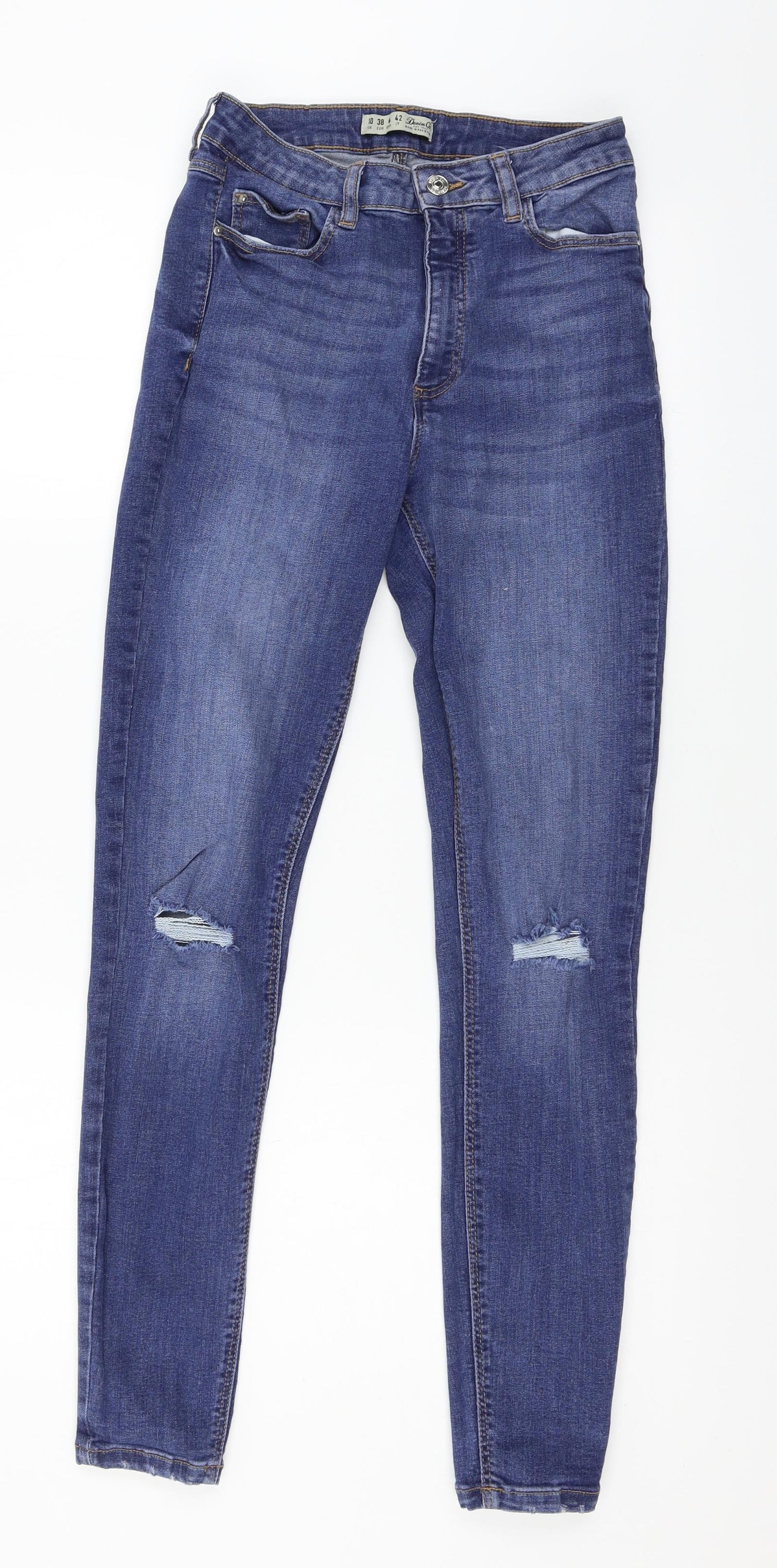 Denim & Co. Womens Blue  Denim Skinny Jeans Size 10 L28 in